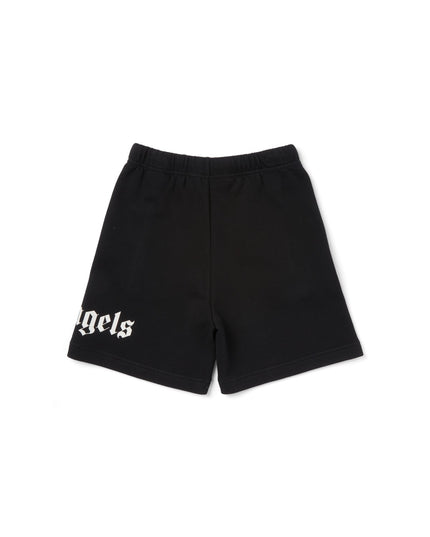 Kids Atelier-Palm-Angels-Black Overlogo Sweat Shorts