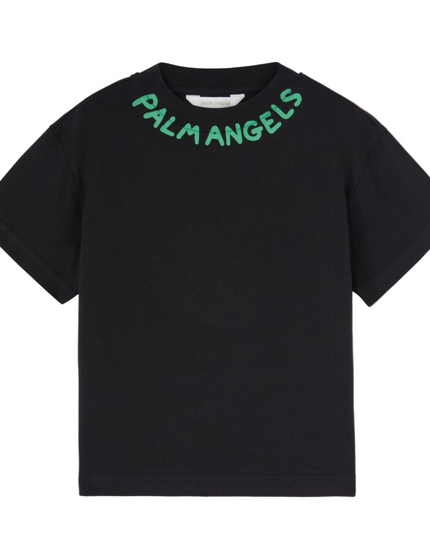 Kids Atelier-Palm Angels-Logo Regular Black T-shirt