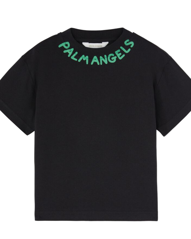 Kids Atelier-Palm Angels-Logo Regular Black T-shirt
