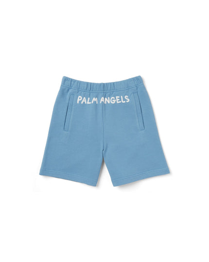 Kids atelier-Palm angels-Blue Seasonal Logo Print Shorts