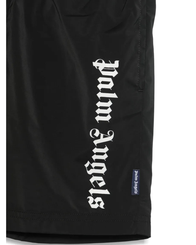 Kids Atelier-Palm angels-Long Beachwear Black Shorts