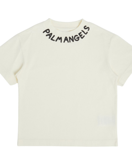 Kids Atelier-Palm angels-Butter Block Logo T-Shirt