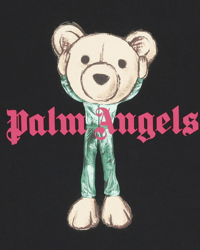 kids atelier palms angels Black Teddy Bear Logo T-Shirt