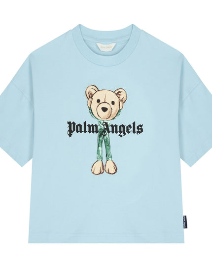 kids atelier palms angels Baby Blue Teddy Bear Logo T-Shirt