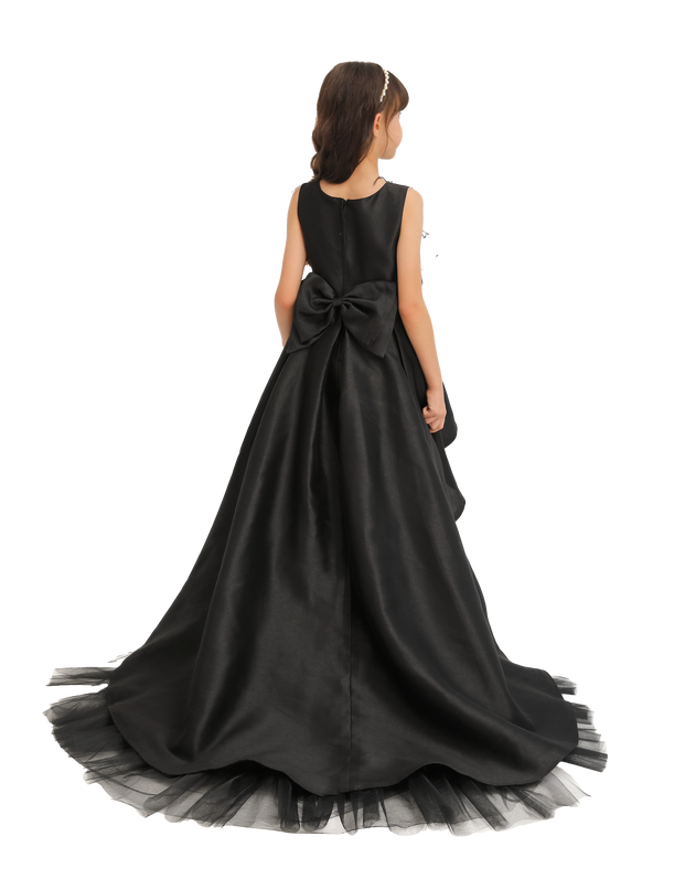 Black Accented Tea Styled Salem Dress