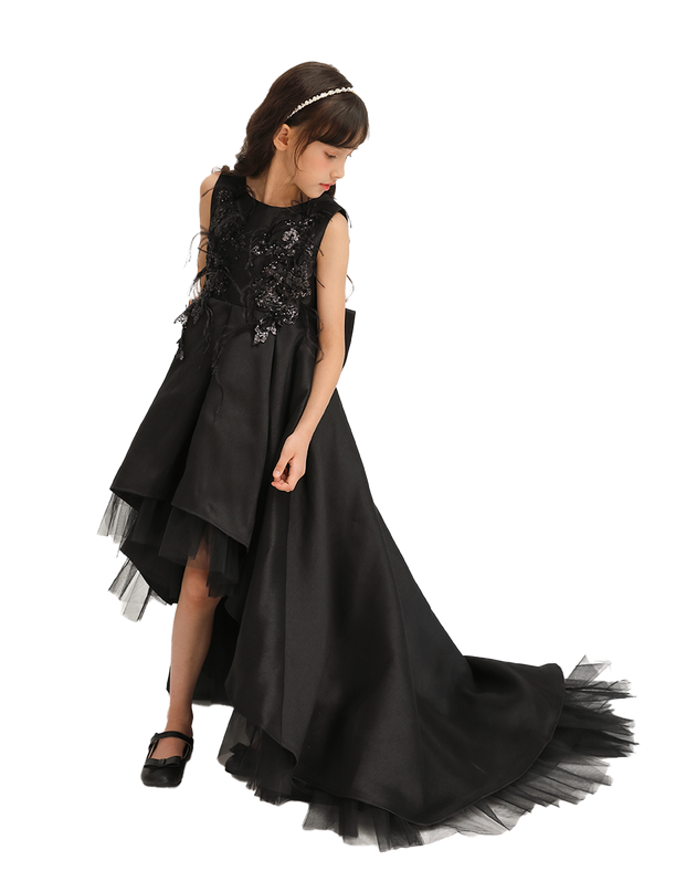 Black Accented Tea Styled Salem Dress