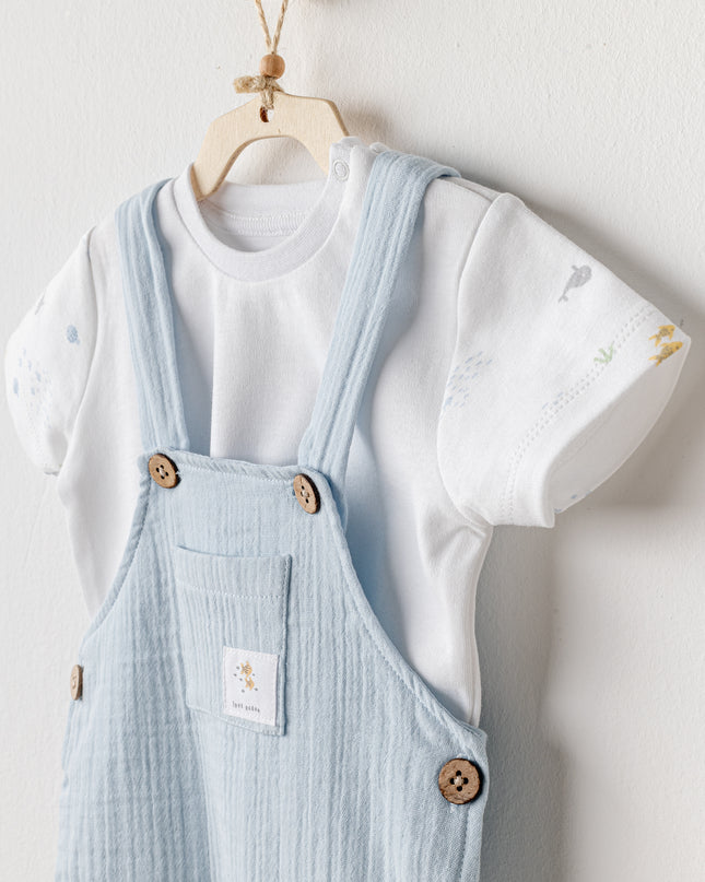 Blue Ocean Muslin Jumpsuit Set