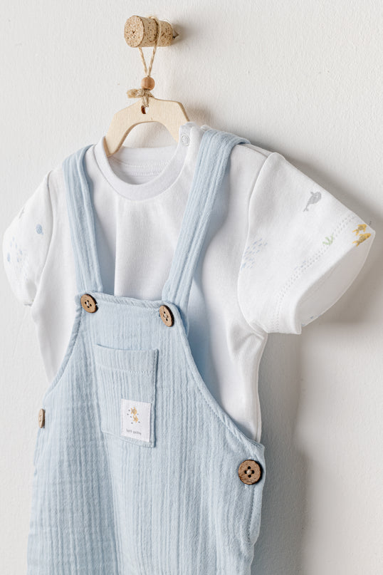 Blue Ocean Muslin Jumpsuit Set