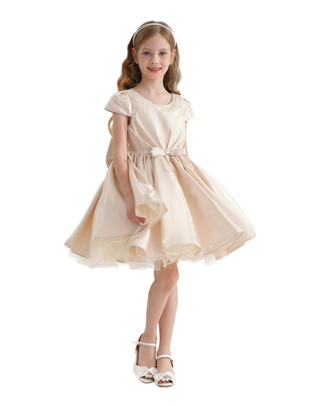 Champagne Bow Short Solera Dress