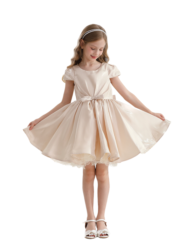 Champagne Bow Short Solera Dress