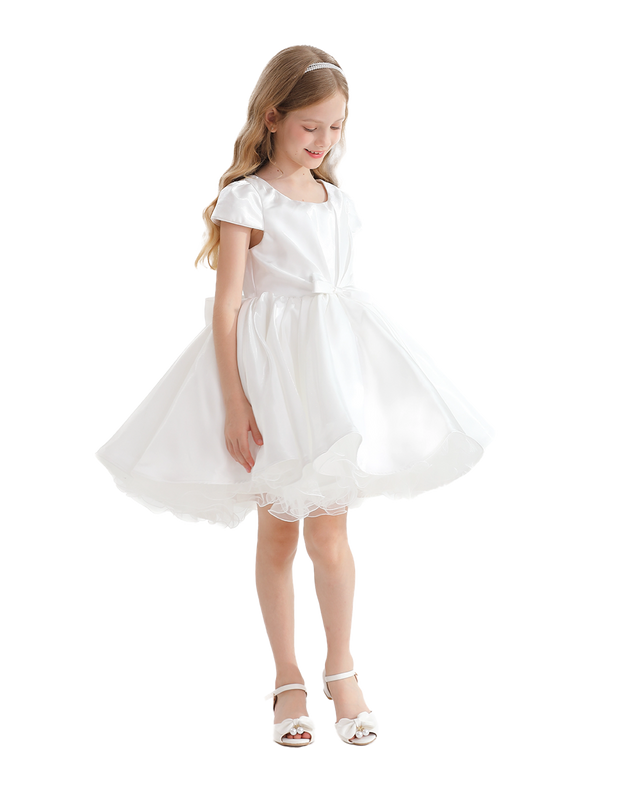 White Bow Short Solera Dress