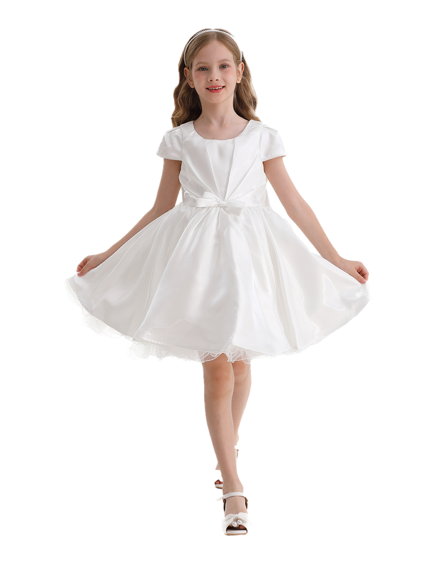 White Bow Short Solera Dress