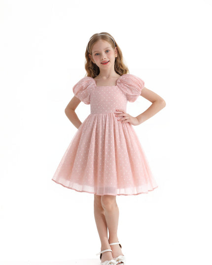 Pink Polka Dot Empire Dress