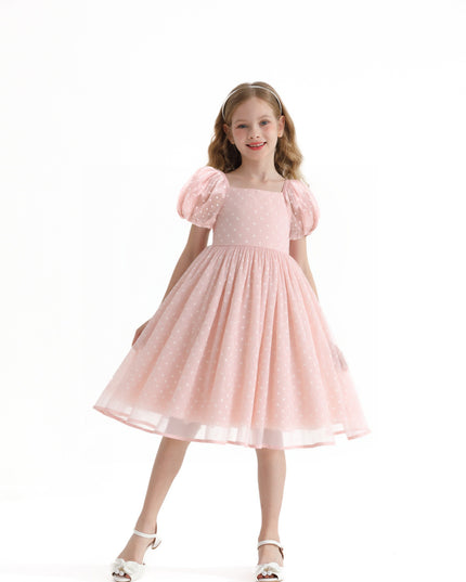 Pink Polka Dot Empire Dress