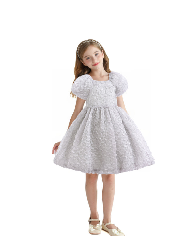 Gray Textured Empire Dress