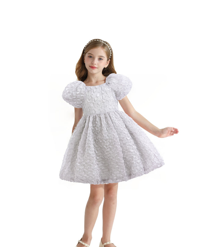 Gray Textured Empire Dress