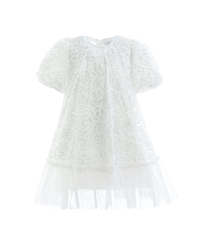 White Embroidered Tulle Milan Dress