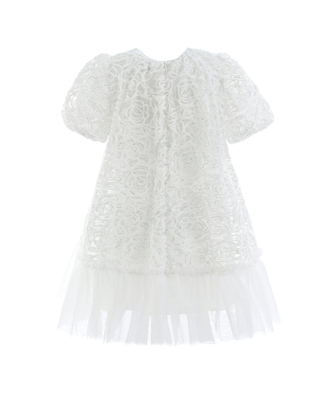White Embroidered Tulle Milan Dress