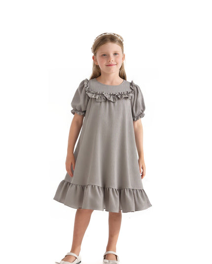 Gray Ruffle Berlin Dress