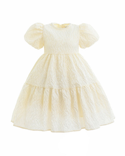 Cream Pearl Lined Empire Dress