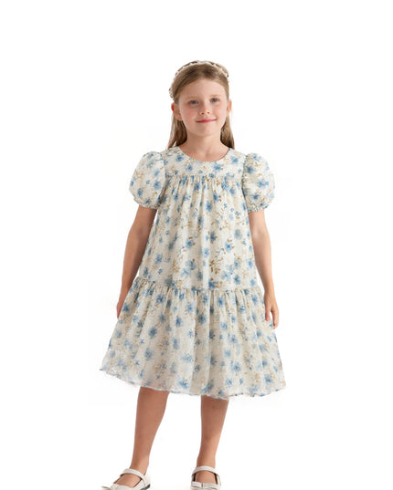 Blue Vienna Floral Dress