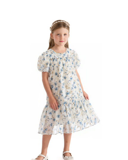 Blue Vienna Floral Dress