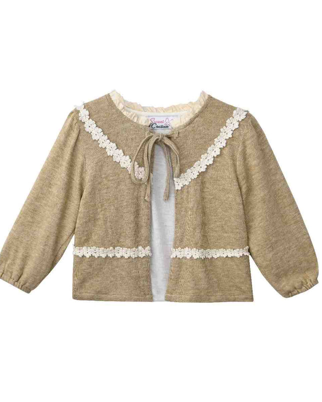 kids atelier sweet cactus Light Brown Lace & Tulle Set