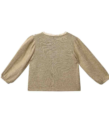 kids atelier sweet cactus Light Brown Lace & Tulle Set