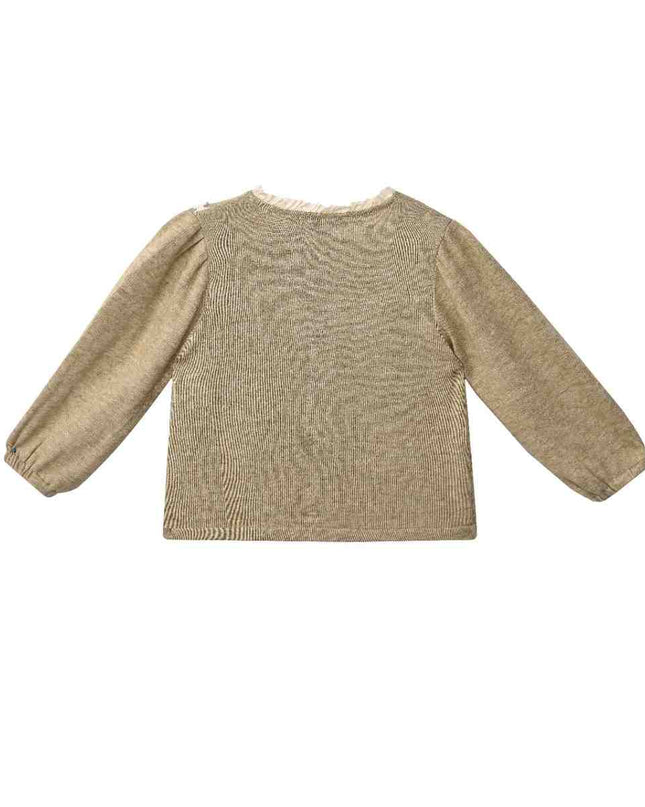 kids atelier sweet cactus Light Brown Lace & Tulle Set