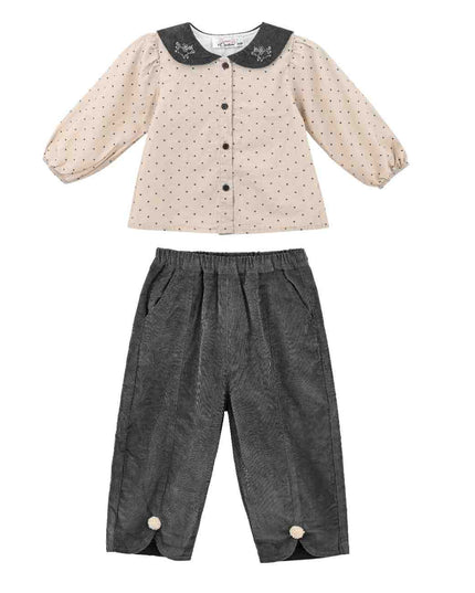 kids atelier sweet cactus Beige Polka Dot Outfit