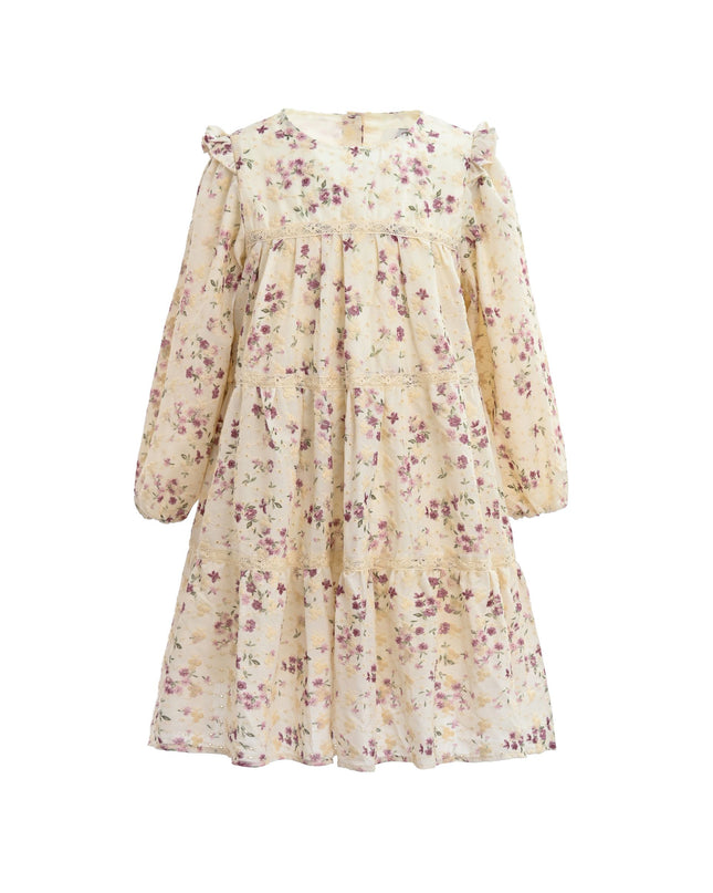 kids atelier sweet cactus Ivory Floral Ruffle Dress
