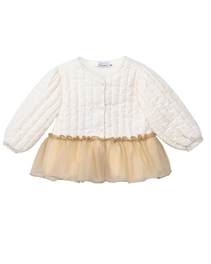 kids atelier sweet cactus Beige Quilted Ruffle Outfit