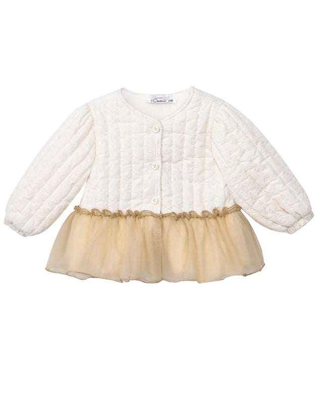 kids atelier sweet cactus Beige Quilted Ruffle Outfit