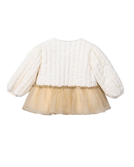 kids atelier sweet cactus Beige Quilted Ruffle Outfit