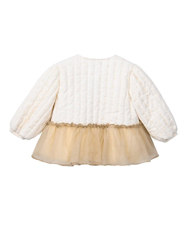 kids atelier sweet cactus Beige Quilted Ruffle Outfit