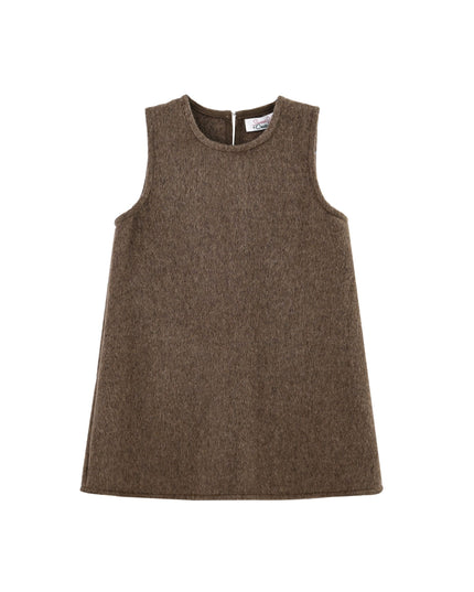 kids atelier sweet cactus Brown Wool Dress & Jacket Set