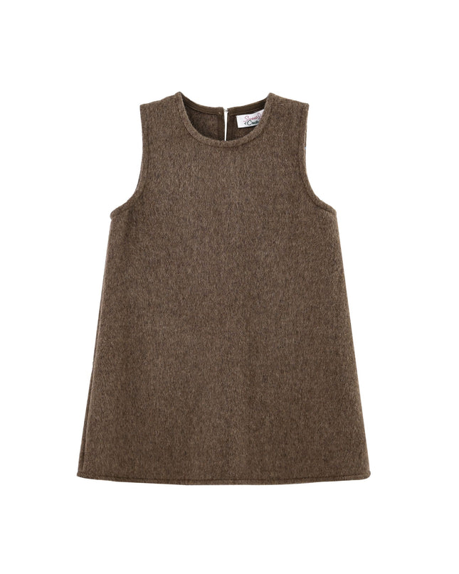 kids atelier sweet cactus Brown Wool Dress & Jacket Set