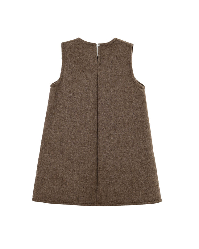 kids atelier sweet cactus Brown Wool Dress & Jacket Set
