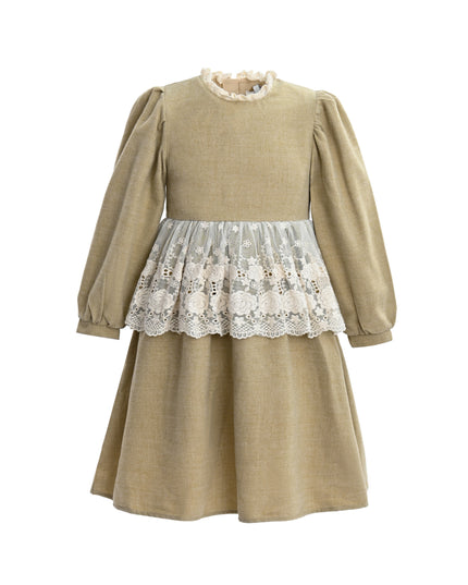 kids atelier sweet cactus Beige Lace Waist Dress