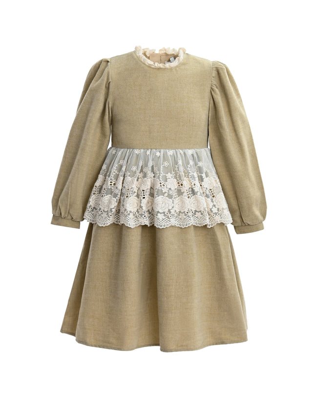 kids atelier sweet cactus Beige Lace Waist Dress