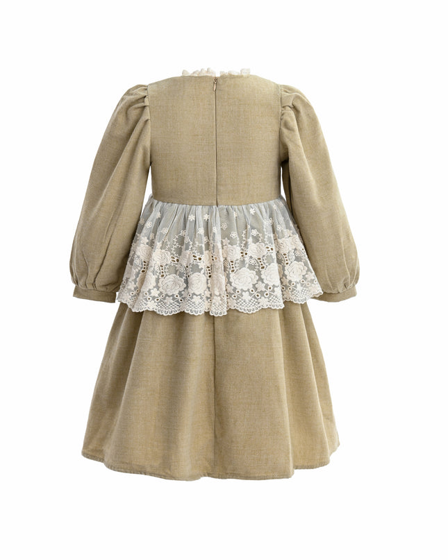 kids atelier sweet cactus Beige Lace Waist Dress