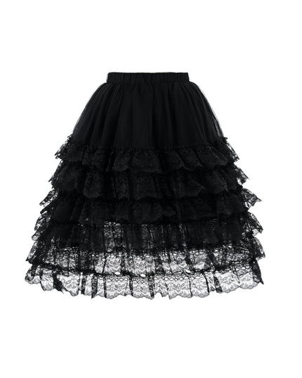 kids atelier sweet cactus Cream Ribbed Sweater with Lace Skirt