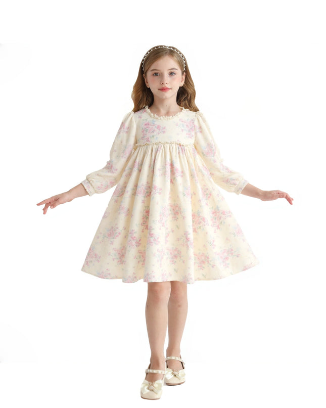 kids atelier sweet cactus Cream Floral Vintage Dress
