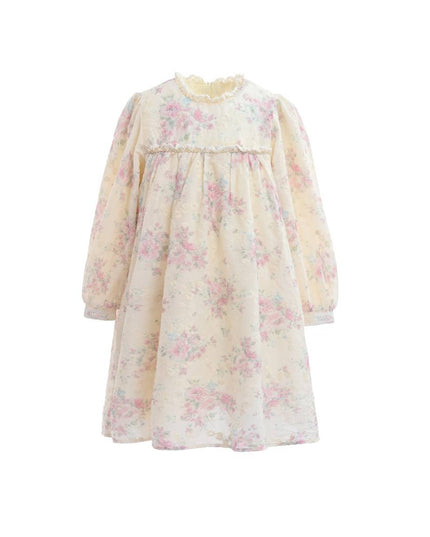 kids atelier sweet cactus Cream Floral Vintage Dress