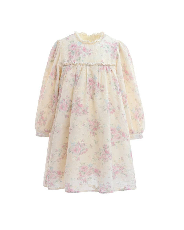 kids atelier sweet cactus Cream Floral Vintage Dress