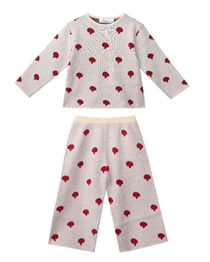 kids atelier sweet cactus Beige Apple Knit Set