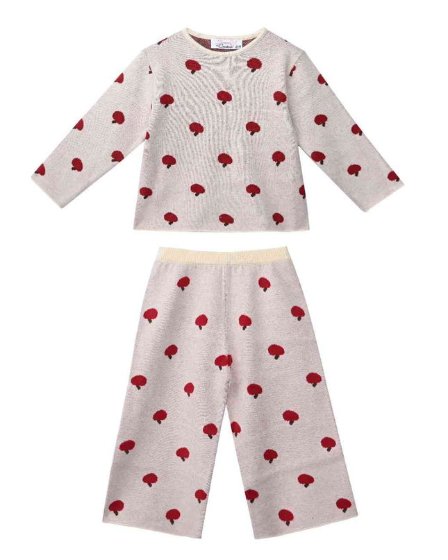 kids atelier sweet cactus Beige Apple Knit Set