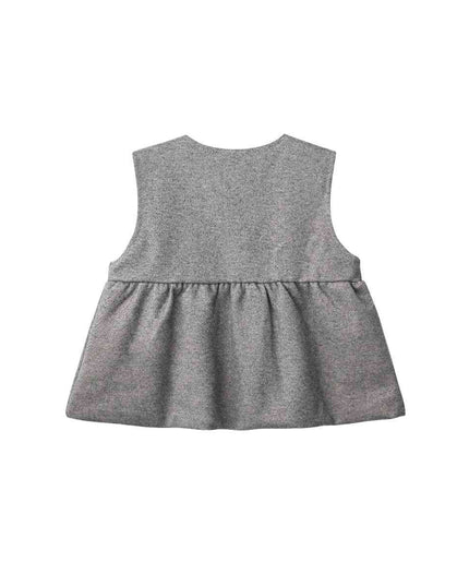 kids atelier sweet cactus Grey Lace-Layered Tunic Set