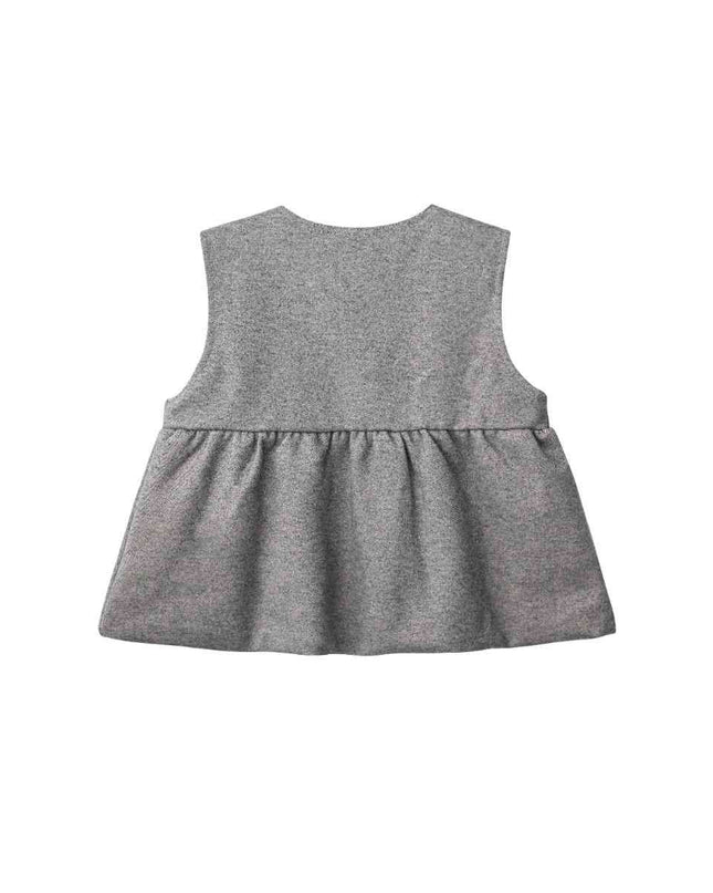 kids atelier sweet cactus Grey Lace-Layered Tunic Set