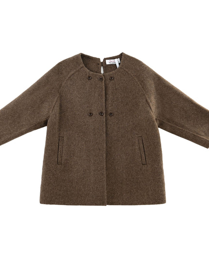 kids atelier sweet cactus Brown Classic Wool Coat